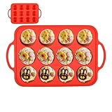 Silikon Muffinform Rund | 12 Mulden Schokoladenform für Muffinformen | Lebensmittelqualität Multifunktions Backform für Pudding, , Kuchen, , Browni