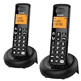 ALCATEL E260 S. Voice Duo – Schnurloses DECT-Telefon mit Anrufbeantworter – kompaktes Design – großes Display mit Hintergrundbeleuchtung – Freisprecheinrichtung – Blockierung unerwünschter Anrufe – 2
