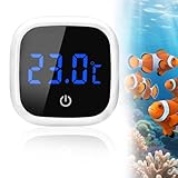 Aquarium-Thermometer – Mini Thermometer Aquarium Digital mit Hochpräzisionssensor und Led für Fischbehälter, Süßwasser- und Meerwasser-Aquarien