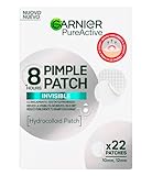 Garnier Pure Active Pimple Patch 8 Stunden reduziert die Sichtbarkeit des Pickels absorbiert überschüssiges Talg, ultradünn und unsichtbar auf der Haut, in zwei Größen für alle Pickel – 22 Patches