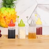 Mookblank Mini-Gewürzflaschen, 8 Stück, Samll Gewürzflaschen, 30 ml, Ketchup-Flasche, tragbare Lunchbox, Zubehör für Tomaten, Salat, Dressing, Öl, verschiedene Flüssigkeiten
