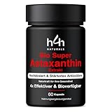 Bio Super Astaxanthin – Hochdosiert & 4x bessere Aufnahme | Organisch zertifiziert mit griechischem Olivenöl | Vegan, laborgeprüft, ohne Zusatzstoffe – H4H Naturals