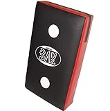 BAY® Leder PU 3 Pointer Schlagpolster, Schlagkissen, 75 cm, schwarz/rot, Gross, Schlagkissen, Trittkissen, Kickpolster, Pratze Pratzen Bodyshield Kickboxen Thaiboxen Muay Thai MMA Karate