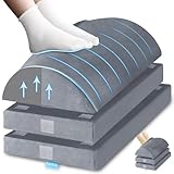 XXL Fußstütze für unter dem Schreibtisch bei der Arbeit, mit 3 verstellbaren Höhen, Fußhocker mit Bambuskohle-Schaum, warme Taschen-Fußstütze für Büro-Gaming-Stuhl, Beinstütze, Grau