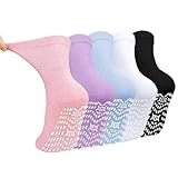 PUTUO Rutschfeste Socken für Damen Stoppersocken: ABS Antirutschsocken ohne Gummibund Frauen Antirutsch Socken mit Noppen Baumwolle Sport Noppensocken Rutschsocken Mehrfarbig 5 Paar 39-42