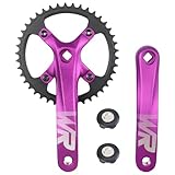 MEGHNA Fahrrad-Kurbelgarnitur Set 170mm Kettenradgarnitur 42T Universell für Single Speed und 6/7/8/9/10/11 Speed Bike,MTB BMX Rennrad (Purple)