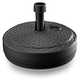 Deuba® Sonnenschirmständer Poly Rattan Rund bis Ø 26 mm Mast Befüllbar Sonnenschirm Schirmständer Ständer Gartenschirm Balkon Terrasse Garten Schwarz