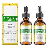 Vitamin E Öl Bio, Natürliches und reines Hautpflegeöl, Vitamin E Öl Bio für Kosmetik, Narben und Dehnungsstreifen reduzieren, Anti-Ageing, Elastizität der Haut wiederherstellen (2PC, 1)