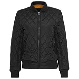 Urban Classics Damen Ladies Diamond Quilt Nylon t Steppjacke Jacke, Schwarz (Black 7), 38 ( Herstellergröße: M)