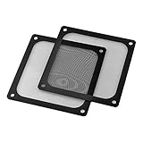 S SIENOC 2 x 120 * 120mm Schwarz Lüfterabdeckung mit Ultra-feinem Staubfilter, Schwach magnetisch Montage (2 x Staubfilter, 120 * 120mm, Schwarz)