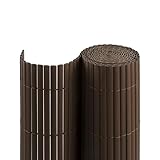 jarolift PVC Sichtschutzmatte Sichtschutzzaun, Balkon Sichtschutz Zaun für Garten Terrasse, Balkonverkleidung Privatsphäre Windschutz Wetterfest UV-beständig ohne Bohren, 140 x 300 cm, Braun