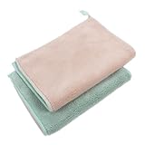 IWOWHERO 2 Stück Putztuch wischtuch küchenlappen mikrofasertucher Abwaschlappen reinigungshandschuh Tücher Ultra Lumpen Multifunktions-Waschlappen Staubtuch für Tisch superfeine Faser Green