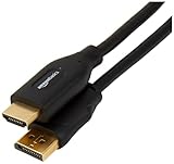 Amazon Basics DisplayPort (Quelle) auf HDMI (Display)-Kabel, unidirektional, 4K bei 30 Hz, 1920 x 1200, 1080 P, vergoldete Stecker, 1.8 m, Schwarz