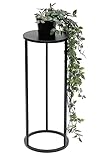 DanDiBo Blumenhocker Metall Schwarz Rund 50-70 cm Blumenständer Beistelltisch 96316 Blumensäule Modern Pflanzenständer Pflanzenhocker (50 cm)
