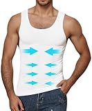 WINKEEY Kompressionsshirt Herren Shapewear Ärmellos Body Shaper Elastische Bauchweg Unterhemd Tight Figurformend Bauch Weg Shirt Für Männer,Weiß M
