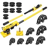 ZELCAN Rohrbieger Rohrbiegegerät 10-25mm Rohrbiegemaschine Handrohrbieger 3/8'-1' Rohr Rohrbieger mit 7 Matrizen Zum Biegen Mechanische Biegeapparat Rohrbiegewerkzeug für Rohrbiegung Rohre(Gelb)