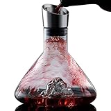 DZGUUAI Weindekanter, 1,4 l Weinbelüfter mit eingebautem Belüfter, Edelstahlfilter, mundgeblasen, bleifreien Kristallglas-Weindekantern, Weingeschenk