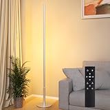 Hzitcigm Stehlampe Wohnzimmer, LED Standleuchte mit Fernbedienung LED Ecklampe Dimmbar Stehleuchte mit Stufenlose 2700K-6500K Farbtemperaturen & Helligkeit, Modern Stehlampe für Schlafzimmer, 147CM