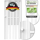 Portango Falttür - Hochwertige Raumspartür, Zimmertür, Schiebetür in modernen Farben - Falttüren Innentüren mit Fenster & Schloss, Tür Länge & Breite anpassbar (Model: PT 13 Boogie)
