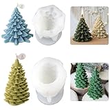 2 Stück Weihnachtsbaum Silikonform, 3D Silikon Weihnachten Kerzenform, Kerzengießform Silikonformen, kerzenformen zum gießen weihnachten für DIY Handwerk Dekoration (B)