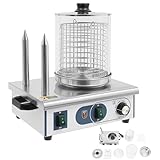 DAOHHFO Pro Hot Dog Maker Hot Dog-Wärmer mit 2 Heizstäben, 550W Gewerblicher Elektrischer Hot Dog-Wärmer, Profi Würstchenkocher Bockwurstwärmer, silber