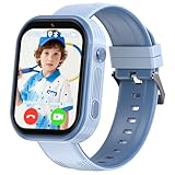 4G Smartwatch Kinder, Kinder Smartwatch mit GPS Telefon Videoanruf Voice Chat SOS Schulmodus Schrittzähler Puzzle Spiele, Smart Watch Jungen Mädchen Geschenk