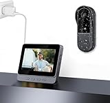 Winnes Türklingel mit Kamera,1080P Drahtlose Video Türklingel,IP65 Regenfest, 4,3“ IPS Display,2.4G Bluetooth,170°-Weitwinkel-Kamera mit 800 Pixeln,Zwei-Wege-Gespräch + Nachtsicht,Türklingel Kabellos