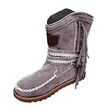Weitschaftstiefel Damen, Stiefel Dicke Waden, Damen Stiefel Winter, Damen Schuhe Herbst Stiefel Winter Flach Kniehoch Schlupfstiefel Weitschaftstiefel Xxl Schaft Stretch Biker Boots Hohe Winterschuhe