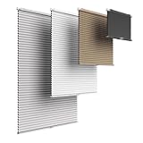 Wabenplissee Verdunkelungsplissee für Innenfenster, Wabenrollos Ohne Bohren, Wasserdicht Plissee Verdunkelung, Sichtschutz Sonnenschutz Zellulär Schnurlos 1 Stück(Light Yellow)