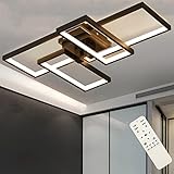 LED Deckenleuchte Dimmbar 52W Modern Deckenlampe mit Fernbedienung Schwarz Wohnzimmerlampe Geometrisch Wandlampe Deckenbeleuchtung für Schlafzimmer Esszimmer Wohnzimmer Arbeitszimmer Flur Büro