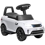 AIYAPLAY Land Rover Kinder Elektroauto 2 in 1 6V Kinderauto mit Rutschmodus, Musik, Hupe, Elektrofahrzeug, Rutschauto, Rutscherfahrzeug mit Scheinwerfer, 3 km/h, für 1,5-5 Jahre Kinder, Weiß
