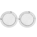 Rockyin Resonatorgitarren, 2ST Resonator-Gitarre Ton Loch-Abdeckung Einsätze Screen aus Metall for Dobro Teile (Silber)