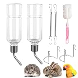 XULEGGNK Trinkflasche Hasen Winterfest 2 Stück, Hamster Trinkflasche, Meerschweinchen Trinkflasche, Hasentrinkflaschen, Trinkflasche Nager, Trinkflasche Kaninchen, Zubehör (180 ml + 350 ml)