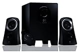 Logitech Z313 2.1 Lautsprecher-System mit Subwoofer, 50 Watt Spitzenleistung, 3,5 mm Eingang, Kopfhörerbuchse, Bedienelemente am Steuergerät, UK Stecker, PC/TV/Tablet/Handy - Schwarz