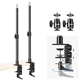 Neewer C-Klemmständer für Schreibtischmontage,2er-Pack Tisch Klemmständer mit 1/4”-Kugelkopfadapter,13,8 bis 23,6” Verstellbar Lichtstativ,Tischständer für DSLR-Kamera,Mikrofon,max.Belastbarkeit 5kg