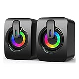 PC Computerlautsprecher Soundbox Stereo USB 3 5 Mm Lautsprecher Mit RGB Licht Für Desktop Laptop Computer RGB Mit Subwoofer Für PC Gaming Desktop