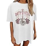 Oversize T Shirt Damen Elegant Casual Oberteile Sommer Kurzarm Top Baumwolle Basic Blusen Teenager Mädchen Sportshirt Hip Hop Y2K Streetwear