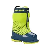 FISCHER Kids' Junior Two Durable Lightweight Easy-Entry All-Mountain Alpin Touring Skischuh mit rutschfester GripWalk-Sohle, wasserdichte Gamasche, Reißverschluss vorne, Klettverschluss