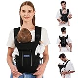 Babytrage für Neugeborene bis Kleinkinder, für alle Jahreszeiten und alle Positionen, ergonomische Tragetasche, Schwarz