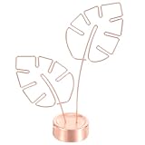 YARNOW Memohalter Tropische Blatt Design Kartenhalter Memo Clip Halter Ständer Fotoständer Foto Clip Halter Sitzkartenhalter Tischkartenhalter Postkartenhalter für Restaurant Büro Café Roségold