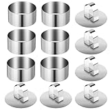4 Stk Dessertringe und Speiseringe Set, Servierringe, Anrichteringe, Edelstahl Kuchenringe Set, 8cm Kleine Tortenringe Set, Dessert Formen Dessertringe Kochringe für Dessert Kuchen Mousse Ringe
