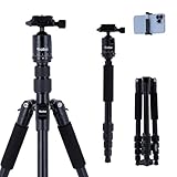 Rollei Compact Traveler No.1 Schwarz, 143cm Stativ Kamera Kompakt Leichtes Reisestativ aus Aluminium Fotostativ mit Kugelkopf Arca Swiss Kompatibel Kamerastativ & Einbeinstativ für DSLR und Smartphone