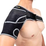 BraceUP Schulterbandage – Verstellbare Schulterstütze mit Tasche für Eisbeutel, Schulter Bandage für Frauen & Herren, komfortable Schulterbandage für Alltag & Sport