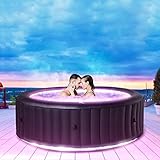 Miweba MSpa Whirlpool Outdoor | Aurora mit LED Beleuchtung - 6 Personen Pool aufblasbar - Spa ⌀ 204.0 cm - UV-C Wasserreinigung - Hot Tub - Aufstellpool mit Fernbedienung - Aufblasbarer Whirlpool
