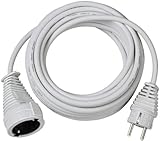 Brennenstuhl Qualitäts- Kunststoff-Verlängerungskabel mit Schutzkontakt-Stecker und -Kupplung (Verlängerungskabel für innen mit 5m Kabel) weiß