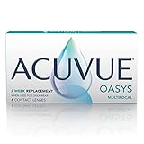 ACUVUE OASYS MULTIFOCAL Kontaktlinsen – Gleitsichtlinsen für den Nah-, Zwischen- und Fernbereich – -5.00 dpt und BC 8,4 – Addition M – Mit UV Schutz und Austrocknungsschutz – 6 Linsen