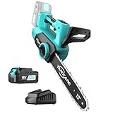 YARDCARE Kettensäge mit Akku, Bürstenloser Motor, LED-Display, 12 zoll, Werkzeuglose Kettenspannung, Zwei Betriebsmodi, Automatische Schmierung, Inklusive Akku und Ladegerät