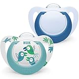 NUK Star Babyschnuller | 18–36 Monate | BPA-freie Silikonschnuller | Blue Birds | 2-teilig