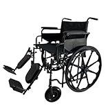 Rollstuhl Bariatrischer mit Sonderbreite, Extra Large, Sitzbreite 61 cm, Verstärkter Rahmen, Maximale Tragkraft 150 kg, Klappbare Fußstützen und Armlehnen