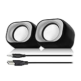 Eminent PC Lautsprecher für PC und Laptop, 2.0 Stereo Set PC Boxen, PC Lautsprecher USB Stromversorgung, Kompakt und Platzsparend auf Büro – EM3513